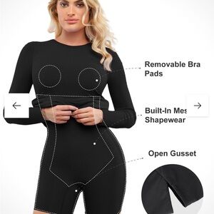 Popilush Crew Neck Long Sleeve Midi with built in shapewear